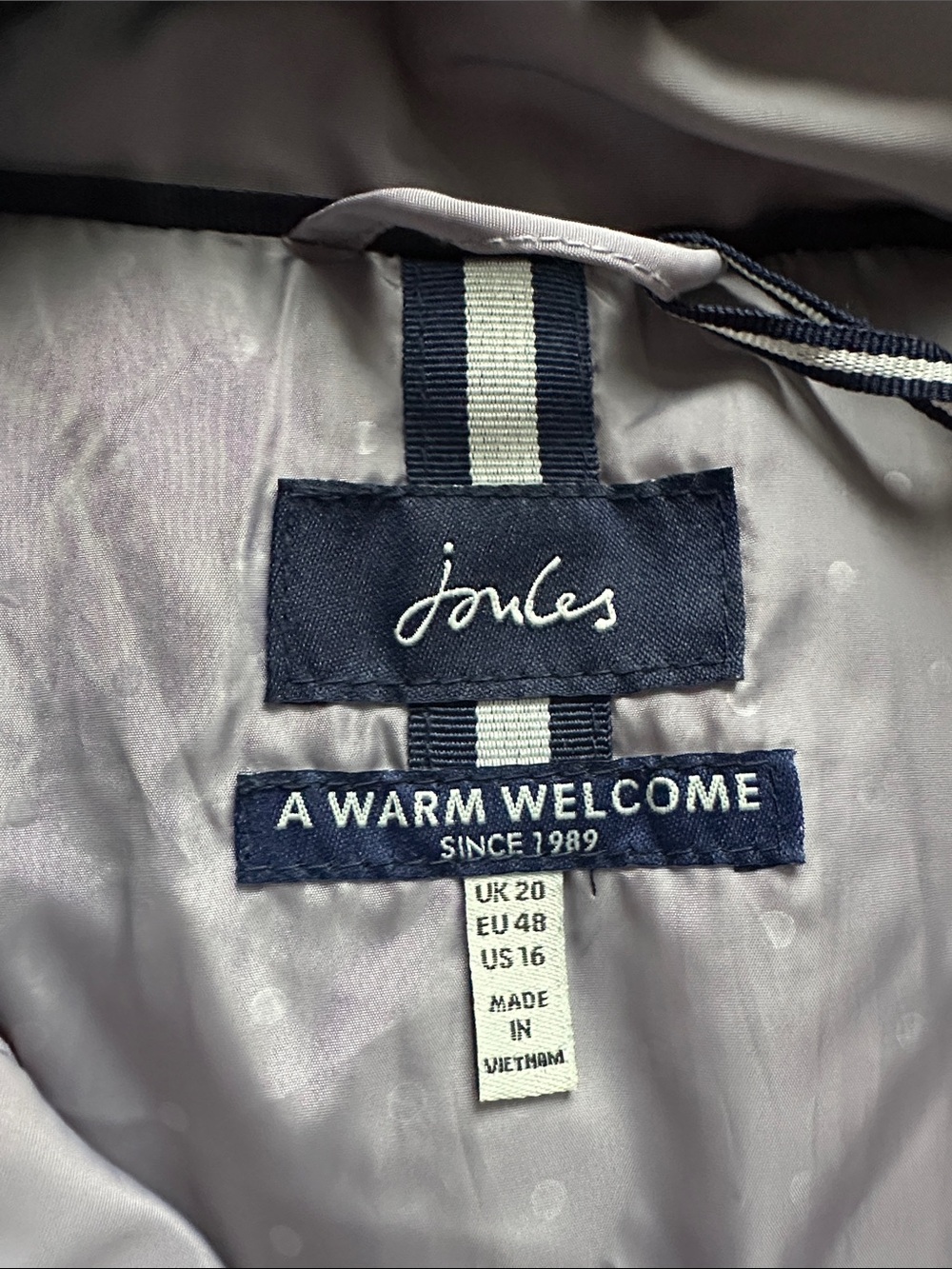 Joules Oversized Hooded Quilted Puffer Coat in Lavender Size US 16 - Picture 3 of 12